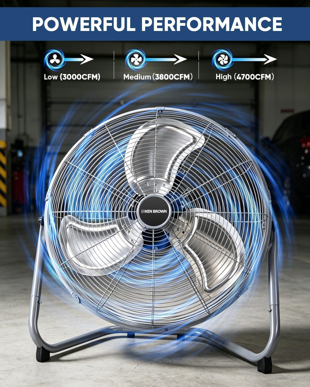 20 Inch 3 Speeds High Velocity Box Fan H81322