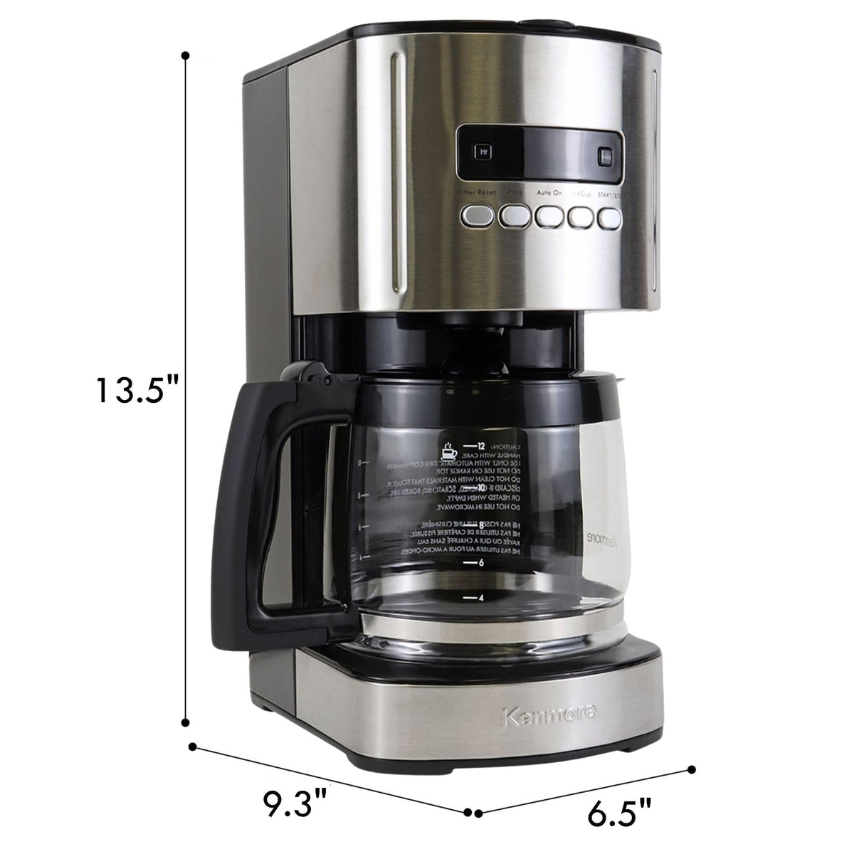 Programmable Drip Coffee Maker with Glass Pot, 12 Cup Black N2762