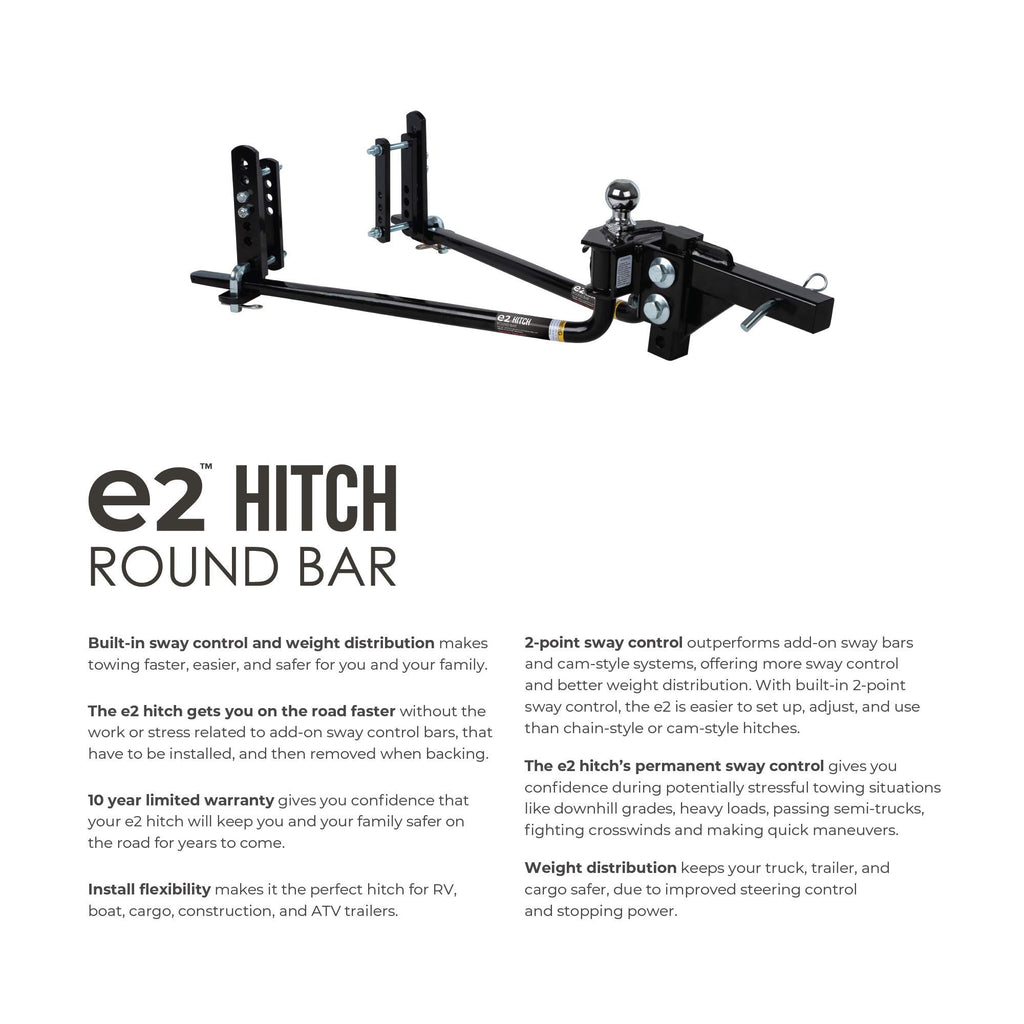 2-Point Sway Control Round Bar Hitch, 8,000 Lbs Trailer Weight Rating L207