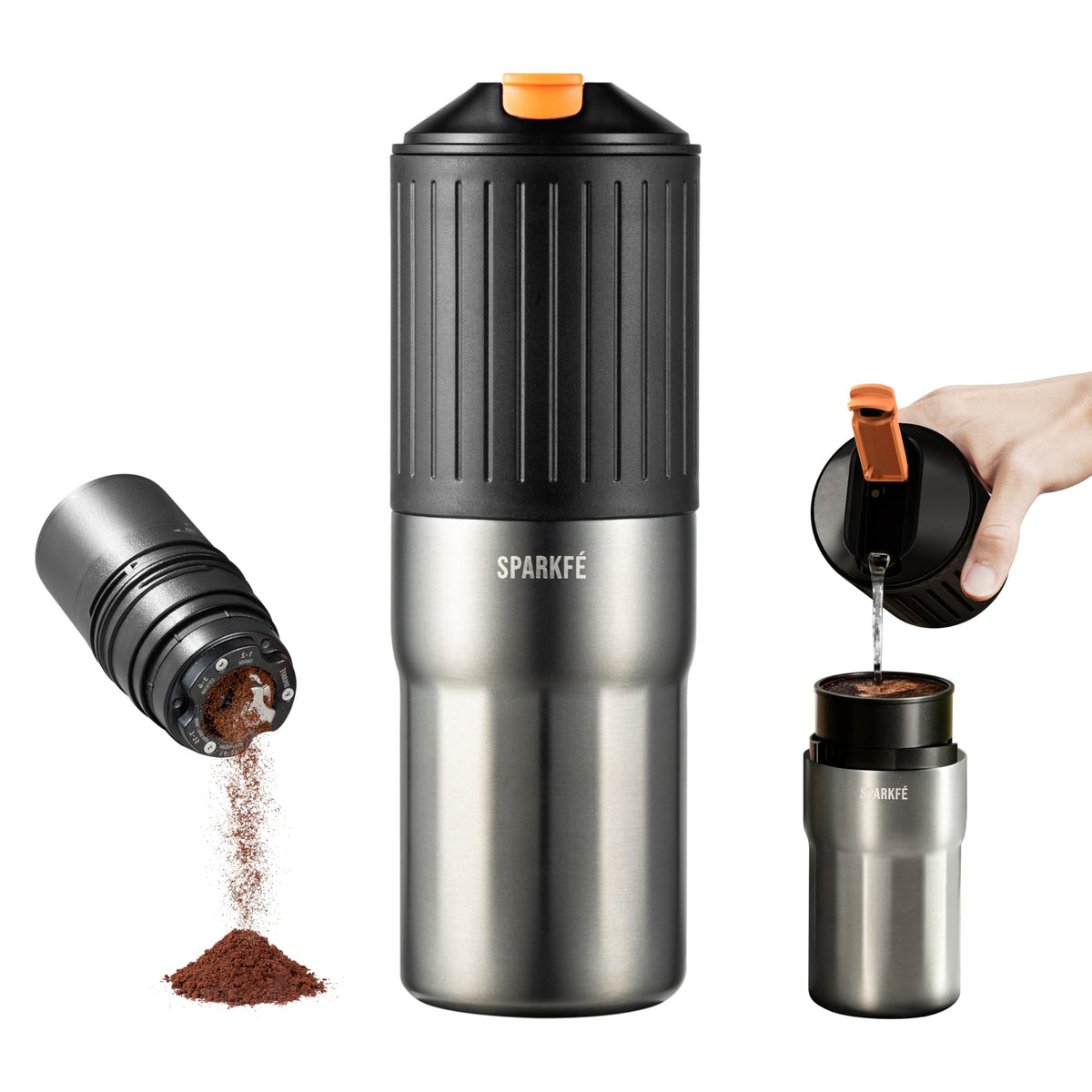 Portable Pour Over Coffee Maker with Stainless Steel Conical Burr R540