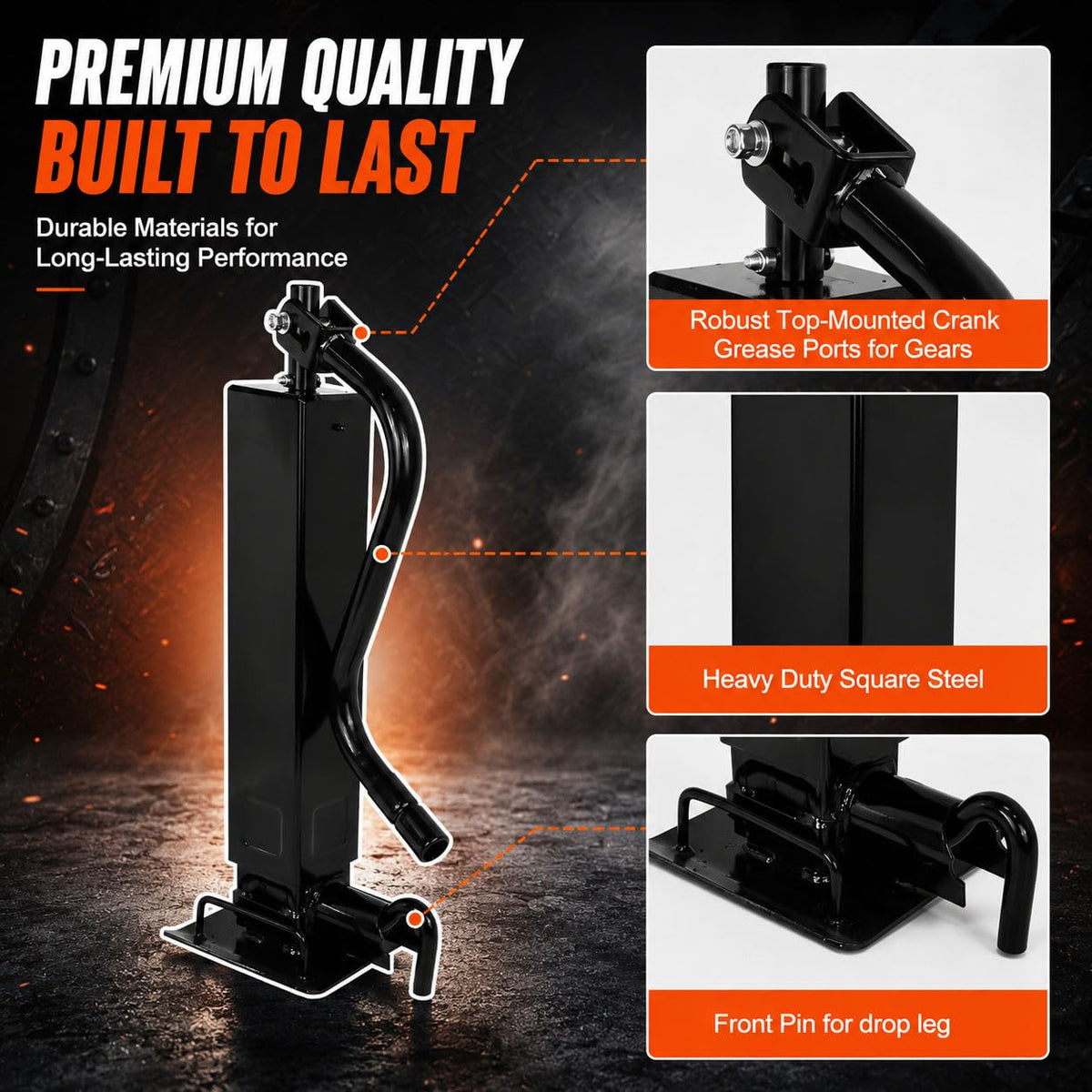 12000lbs Adjustable Drop Leg Trailer Jack D525909