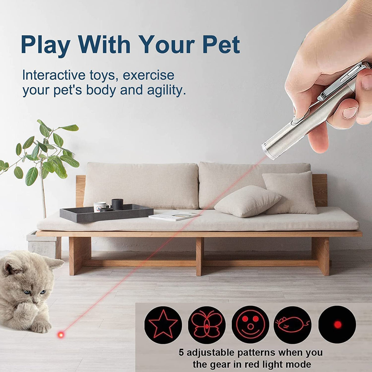 Interactive Cat Toy Wand Light G853