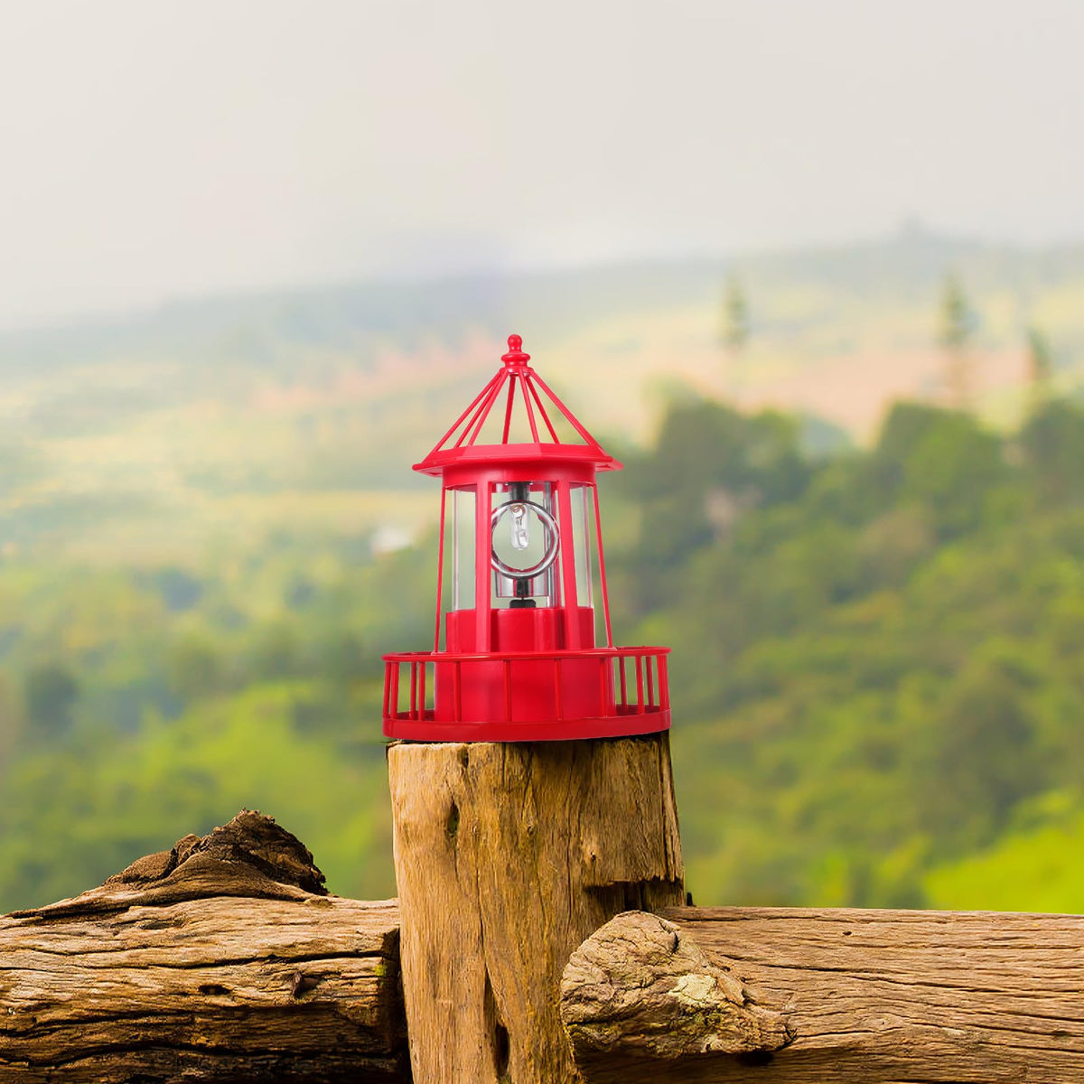 Rotating Metal Solar Lighthouse V600551