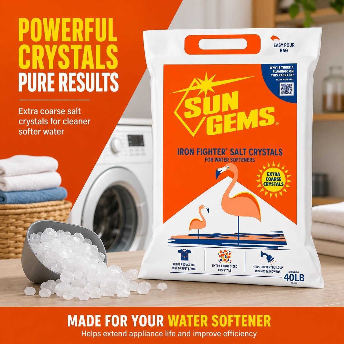40 lb Extra Coarse Water Softener Salt Crystals W1411