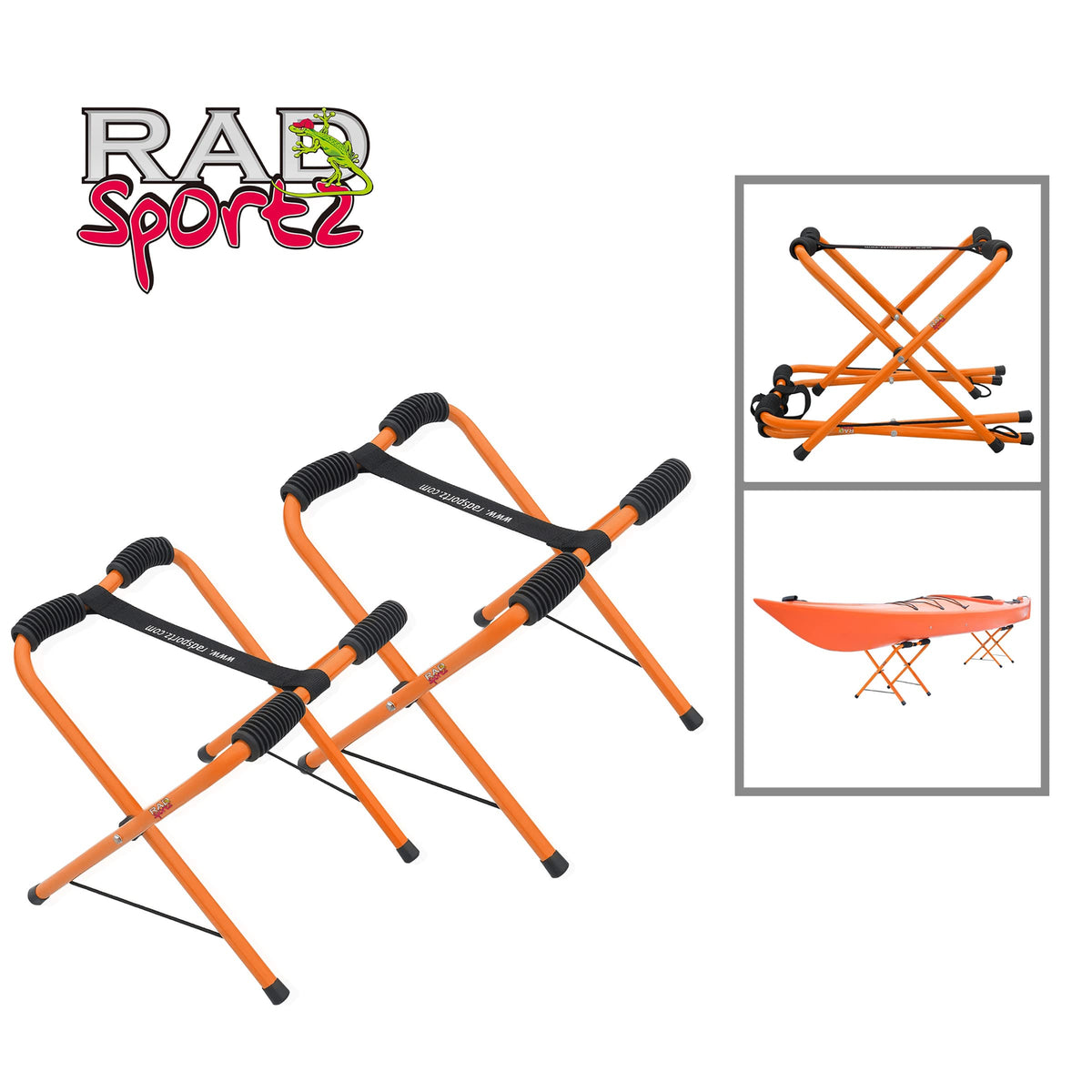 Orange Set of 2 Kayak Storage Racks X4885