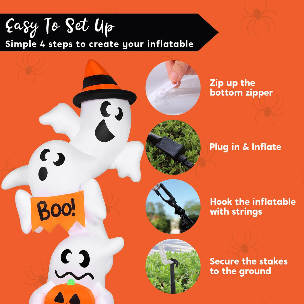 Inflatable Ghost Outdoor Decorations with LEDs F3670