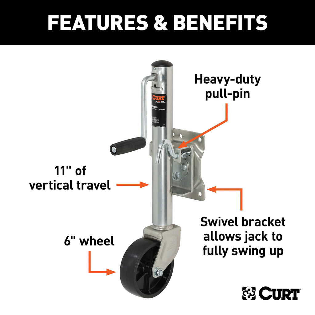 Marine Boat Trailer Jack with 6-Inch Wheel B75666