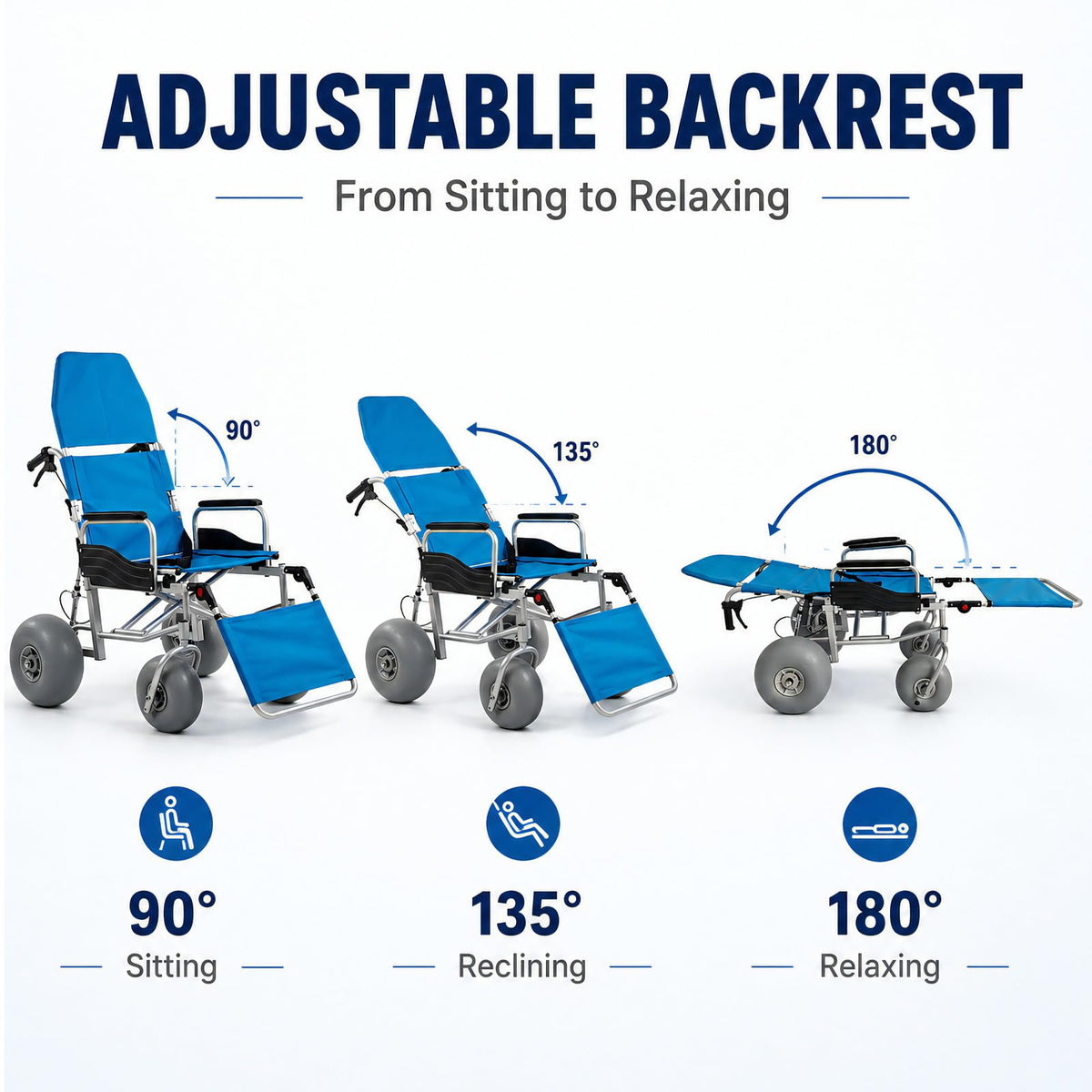 Beach Wheelchair with Balloon Tires B109336