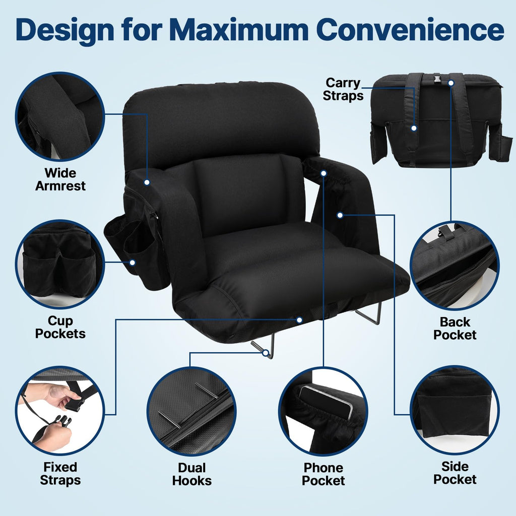 25'' Stadium Seat with Back Support, 2pcs A5199