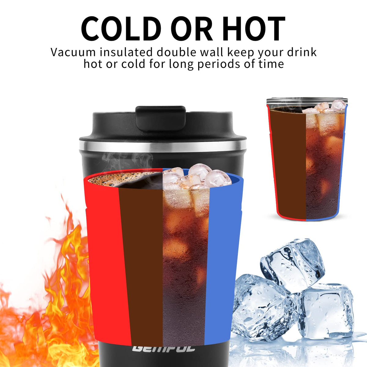 13oz Insulated Stainless Steel Travel Coffee Mugs Set (2 Pack) G9765