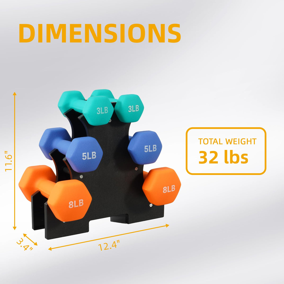Neoprene Dumbbell Set with Rack P7744