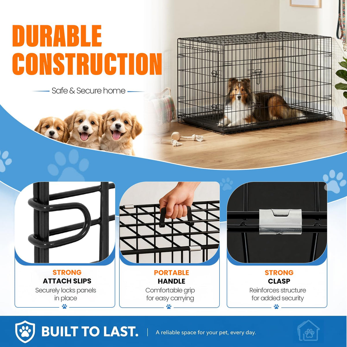 48 Inch Folding Metal Dog Crate Q251501