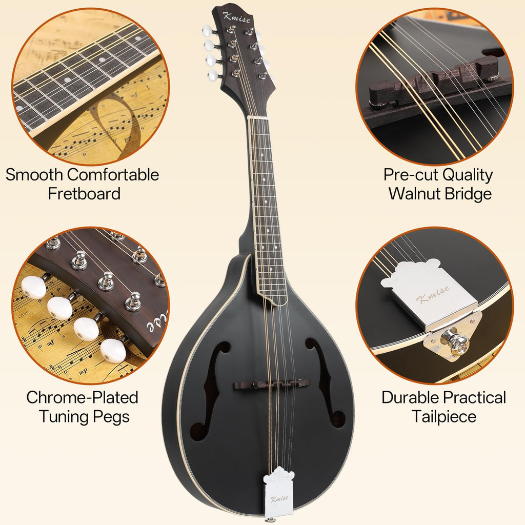 8 String A Style Acoustic Mandolin Kit with Tuner Strap Gig Bag G782436