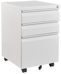 White 3 Drawer Metal File Cabinet with Lock D6393
