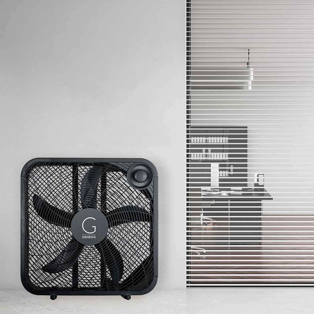 20" Box Fan, 3 Settings, Carry Handle, Black E24999