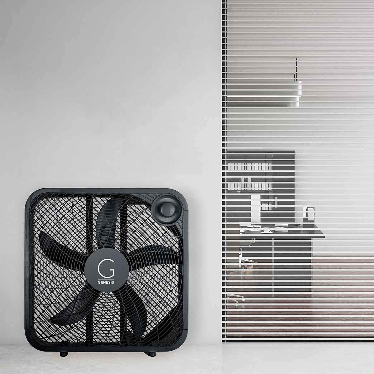 20" Box Fan, 3 Settings, Carry Handle, Black E24999