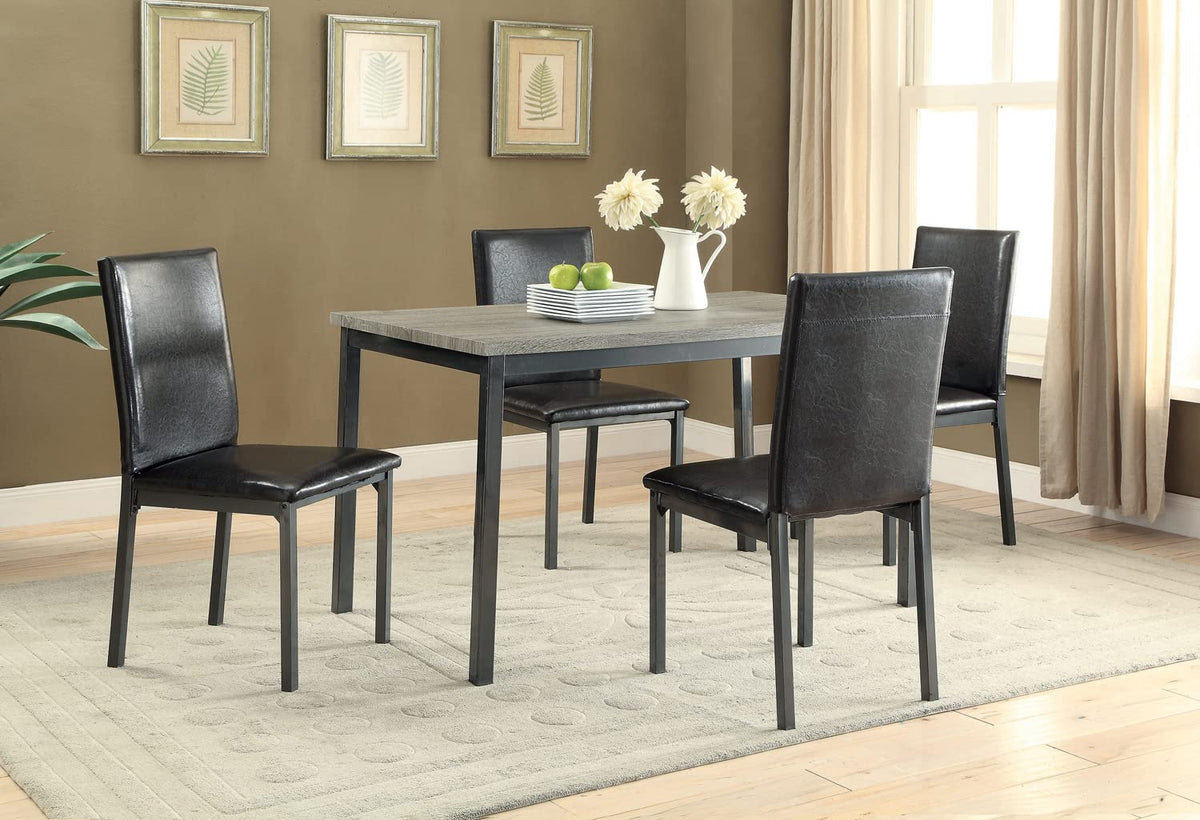 Black Leatherette Dining Chairs Set of 2 F167274