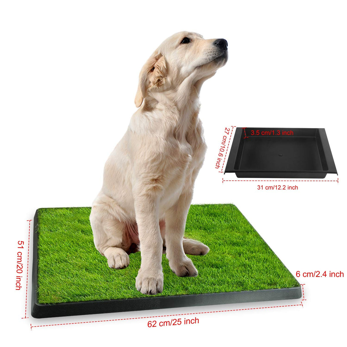 Indoor Dog Potty Grass Pad with Tray F576