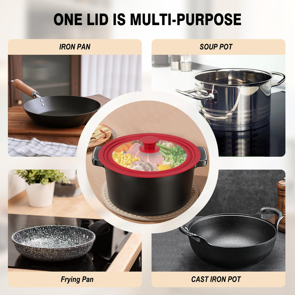Universal Tempered Glass Pan Lid with Silicone Edge P13000