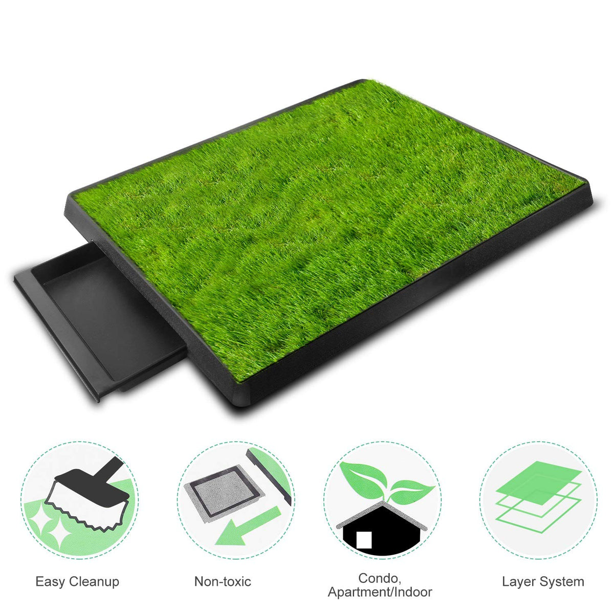 Indoor Dog Potty Grass Pad with Tray F576