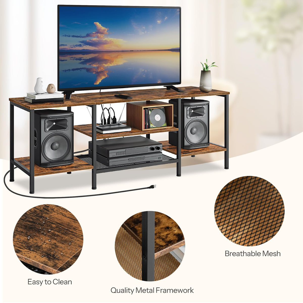 TV Stand with Power Outlets to 65 Inches U891