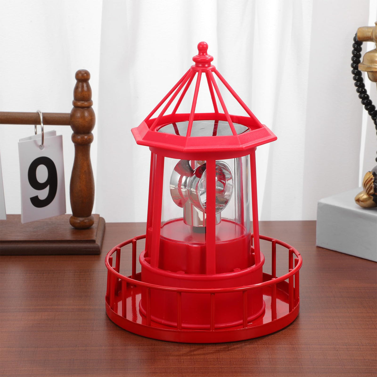 Rotating Metal Solar Lighthouse V600551