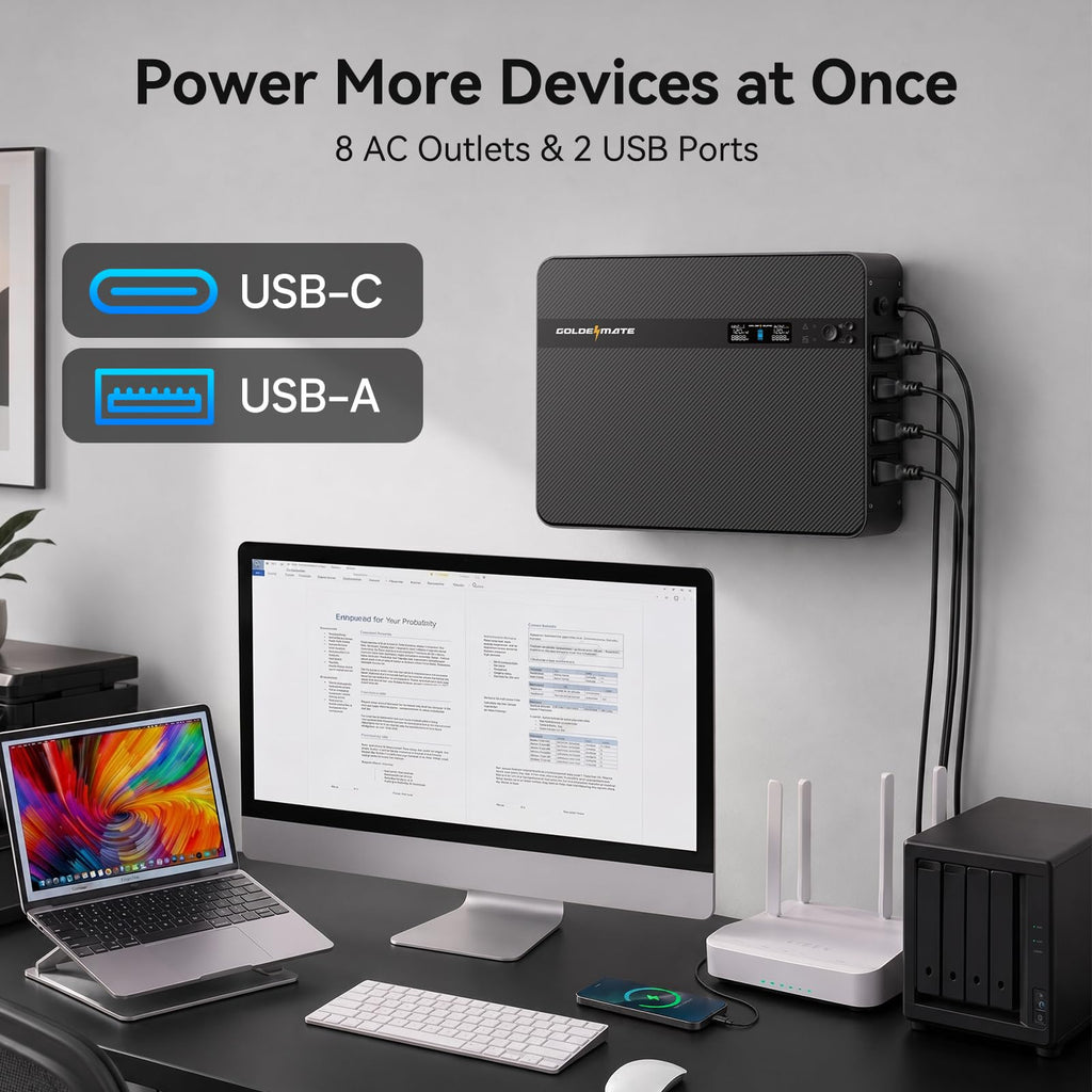 1500VA/1000W Lithium UPS Battery Backup & Surge Protector X13100