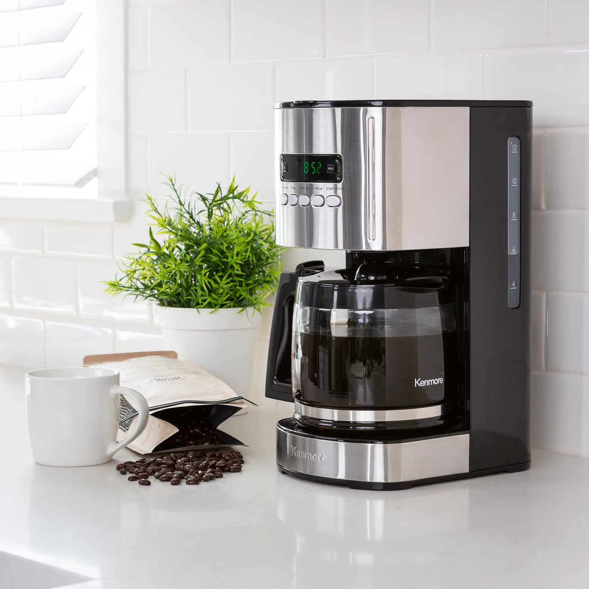 Programmable Drip Coffee Maker with Glass Pot, 12 Cup Black N2762