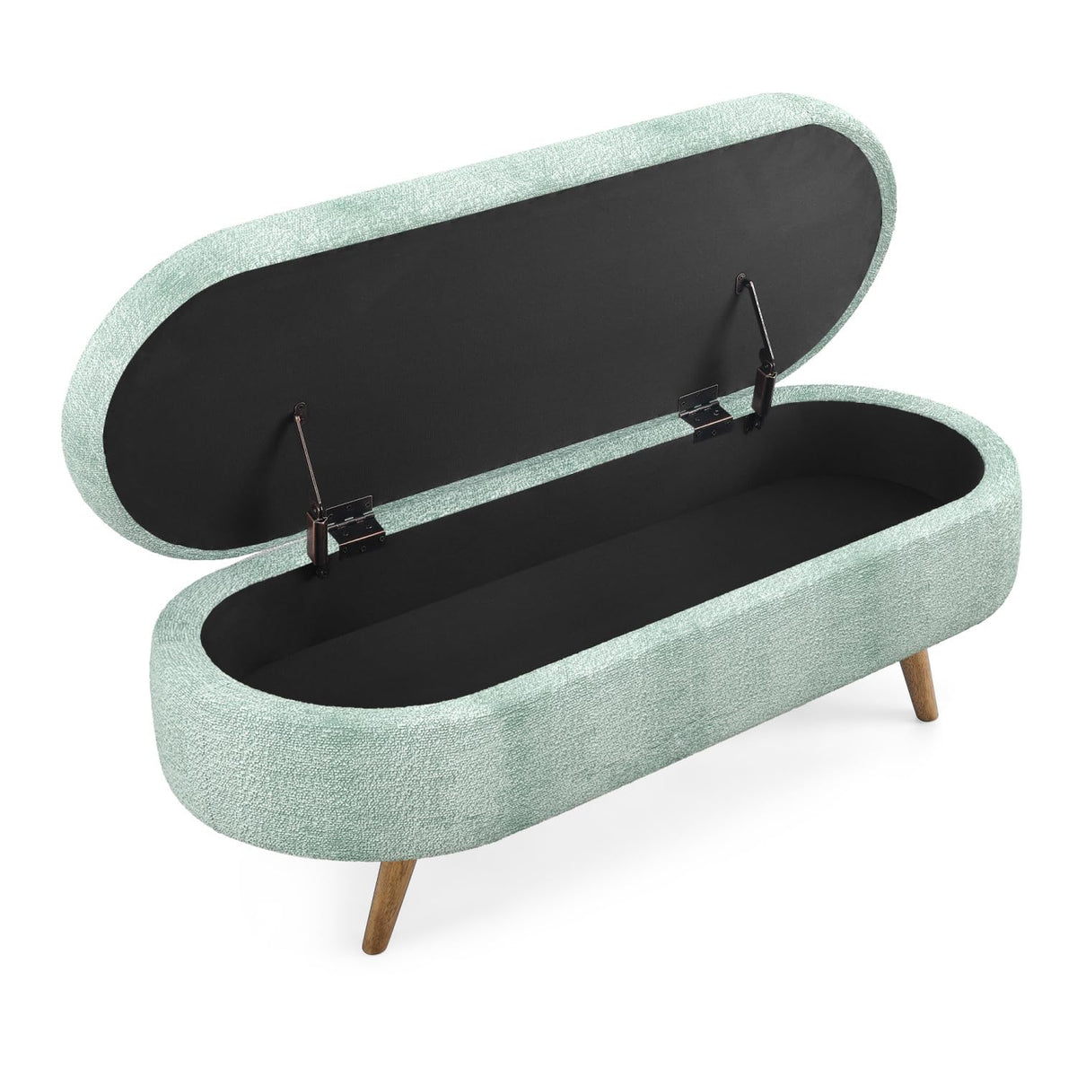 Oval Storage Bench with Rubber Wood Legs O25153
