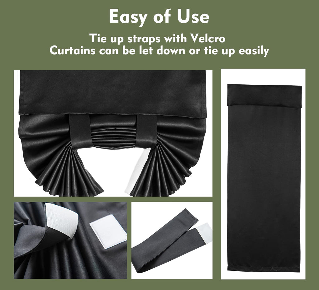 Blackout Tie Up Door Curtain 1 Panel W3527