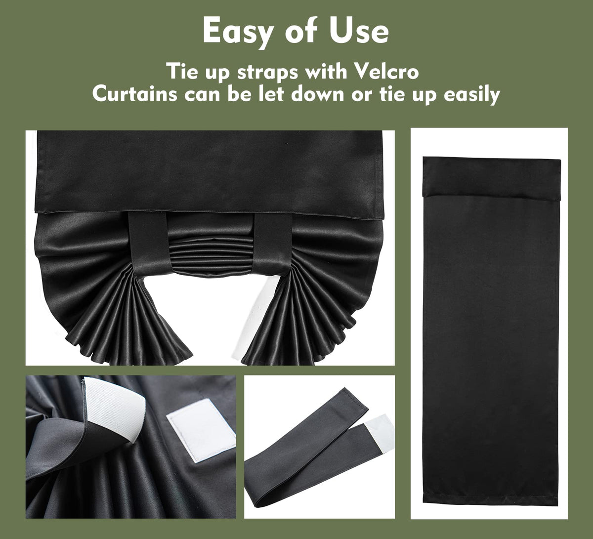 Blackout Tie Up Door Curtain 1 Panel W3527