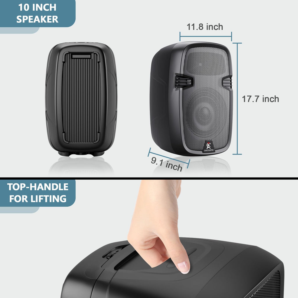 Portable 8-Channel PA System with Bluetooth and 2 Speaker Stands Q359