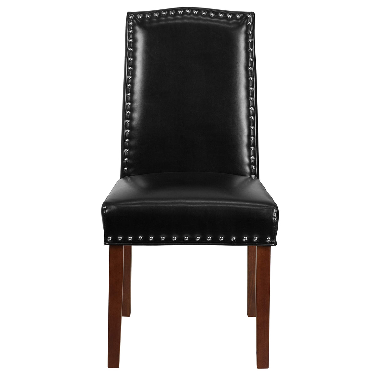 Black LeatherSoft Parsons Chair with Nail Trim C511529