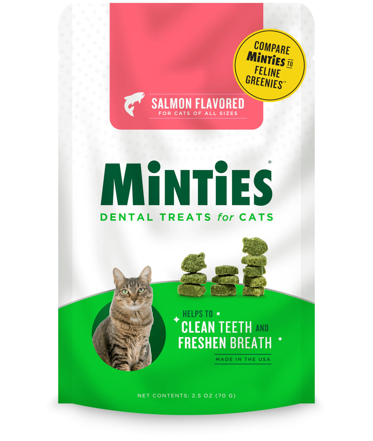 Salmon Flavor Dental Treats for Cats 2.5oz G3432