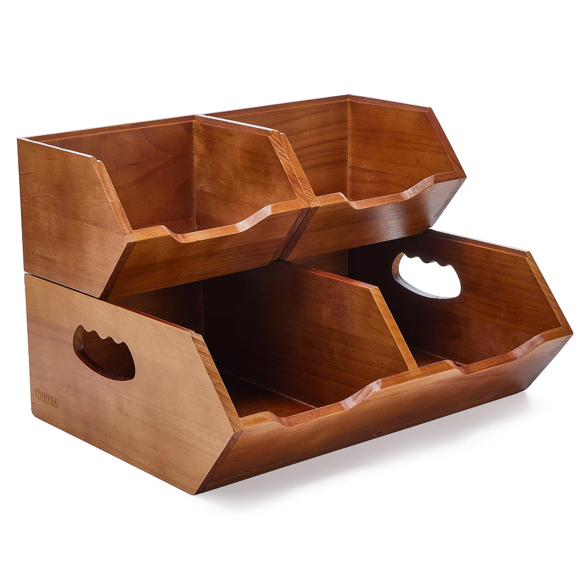 Wood 2-tier Stackable Pantry Organizer J519