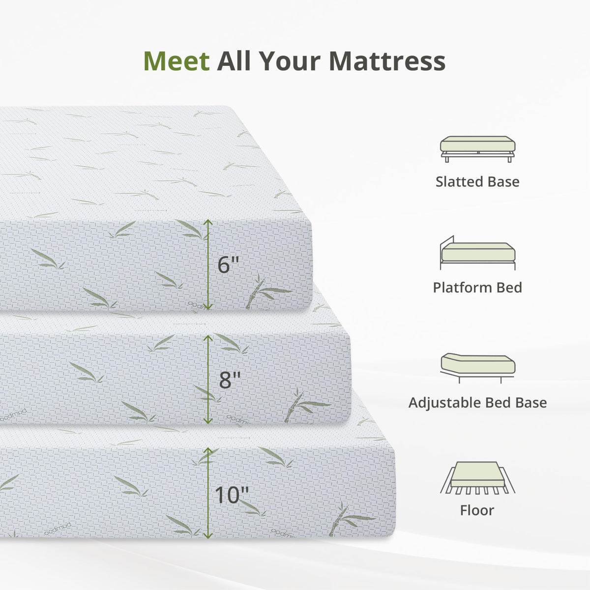 Full Size 8 Inch Medium Firm Memory Foam Mattress P392716