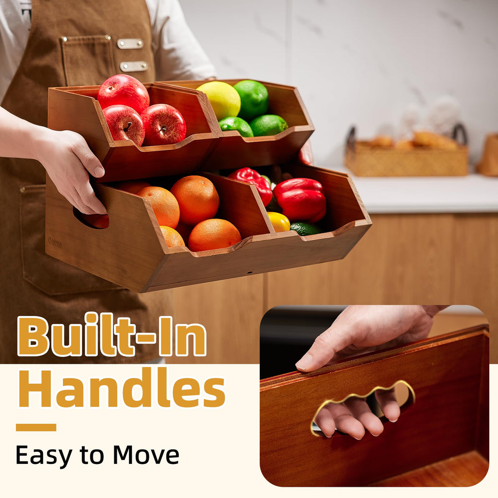 Wood 2-tier Stackable Pantry Organizer J519