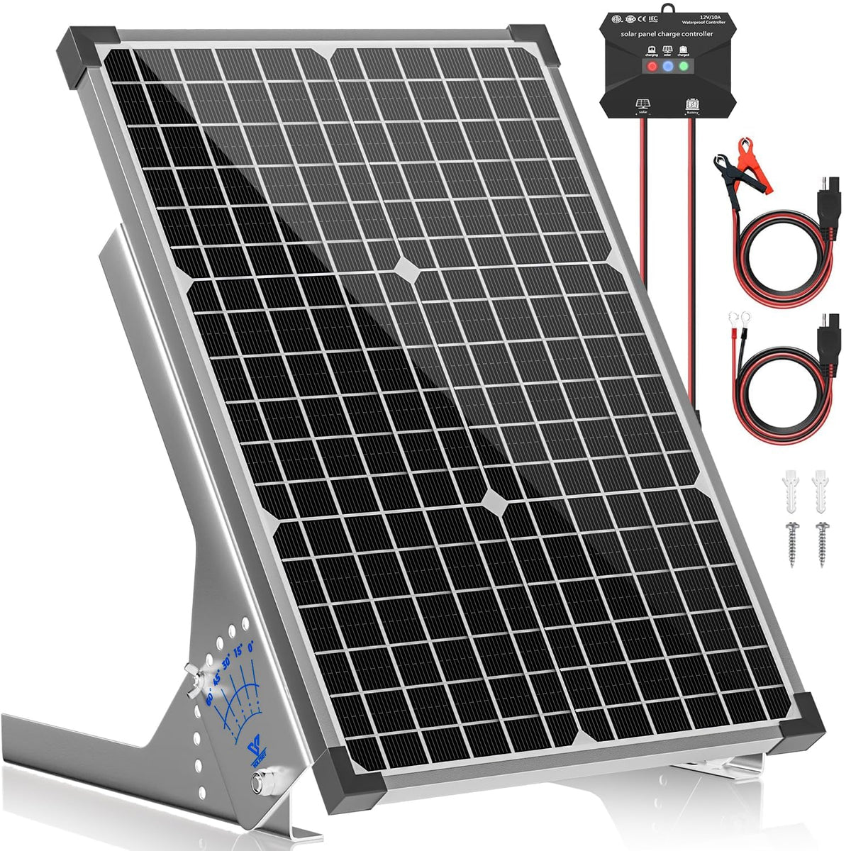30W Solar Panel Kit 12V Battery Trickle Charger W1005