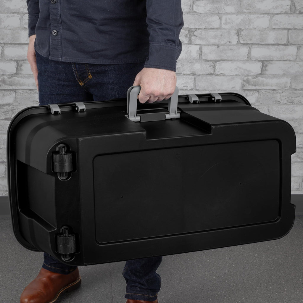 22 Gallon Black Wheeled Plastic Storage Trunk K7016