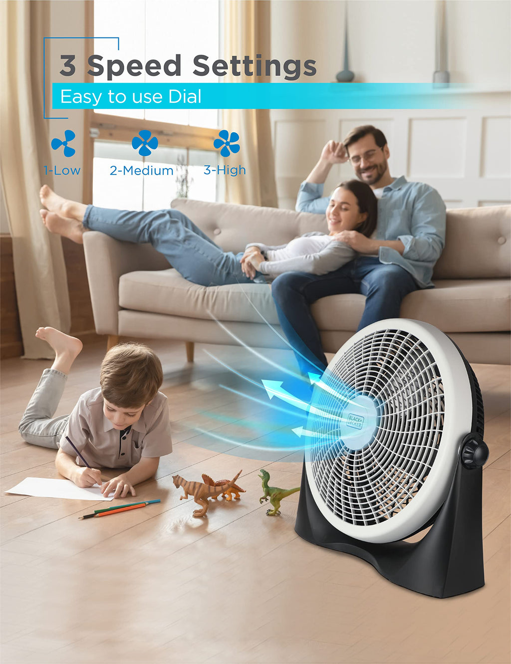 15.6” High Velocity Floor Fan, 3 Speeds R80029