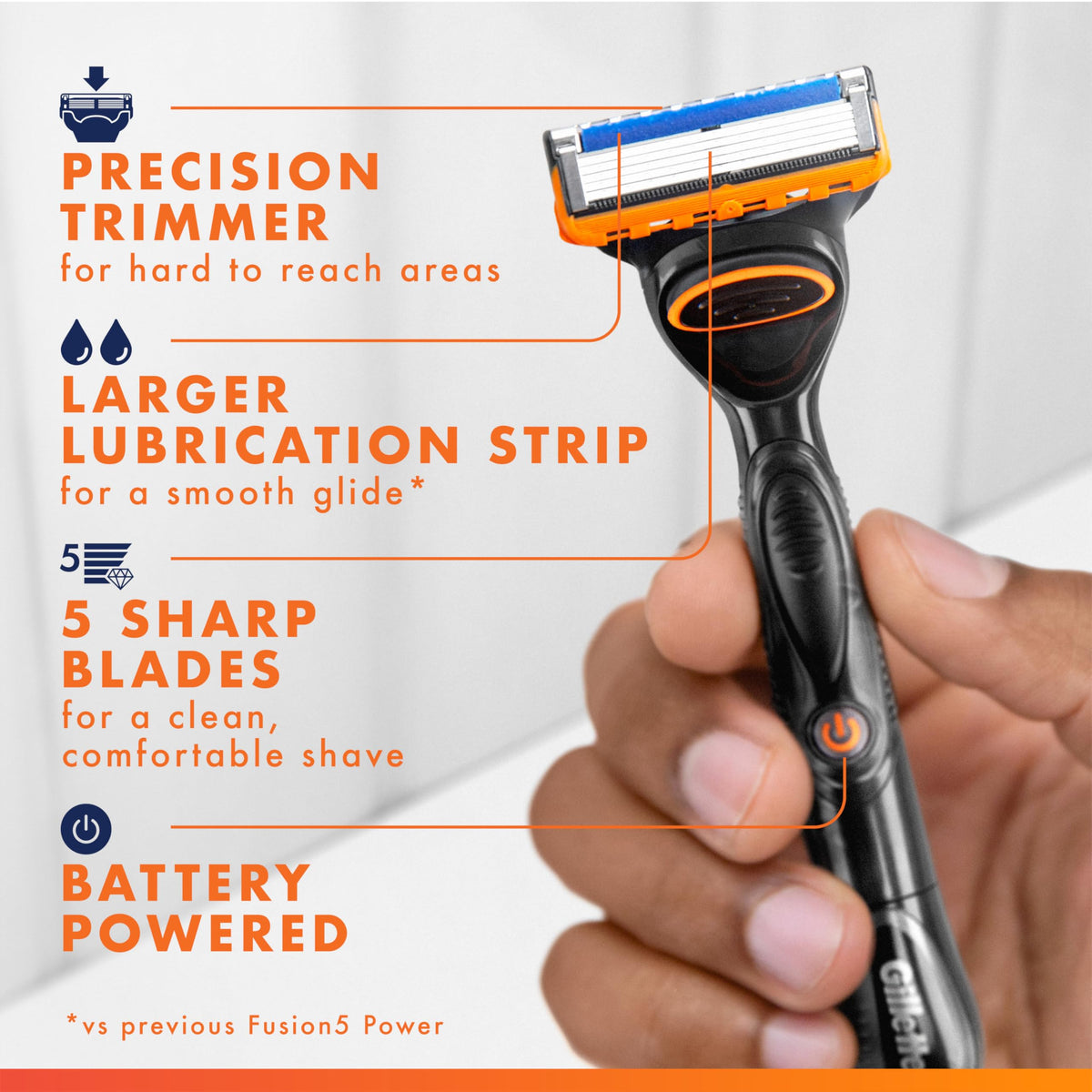 5-Blade Razor Refills with Precision Trimmer, 6 Count K6898