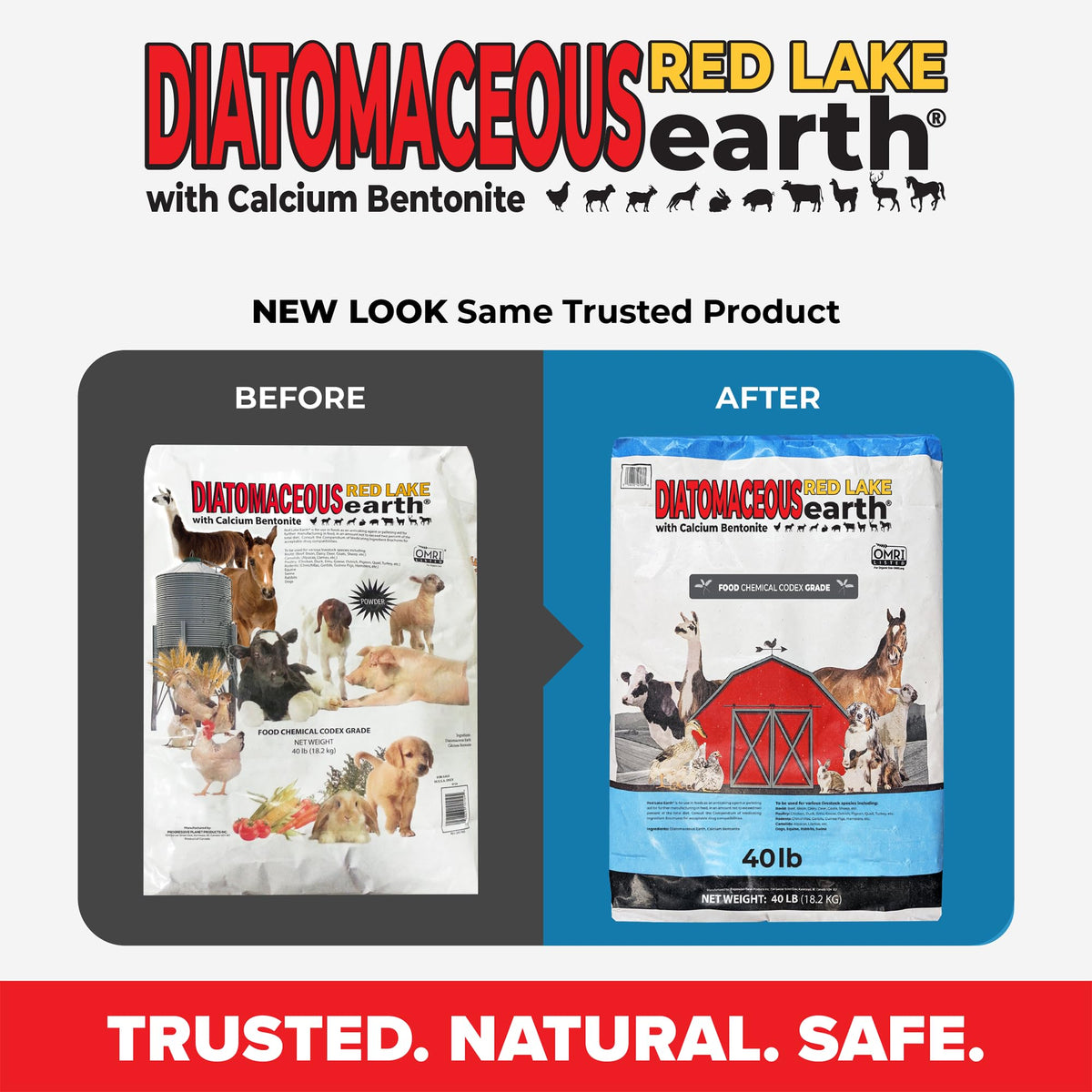 Red Lake Earth Diatomaceous Calcium Bentonite Animal Feed Additive 40Lbs A17117