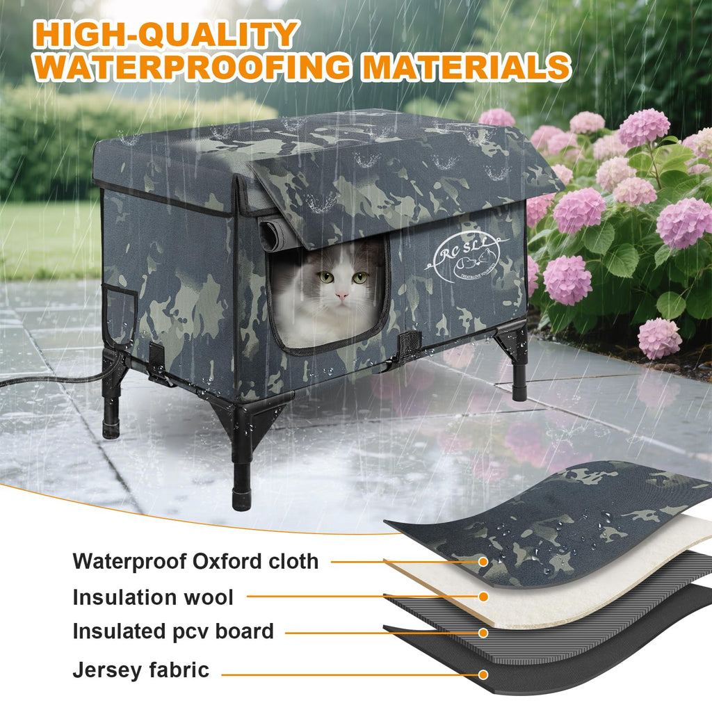 Heated Cat House with Escape Door P2946