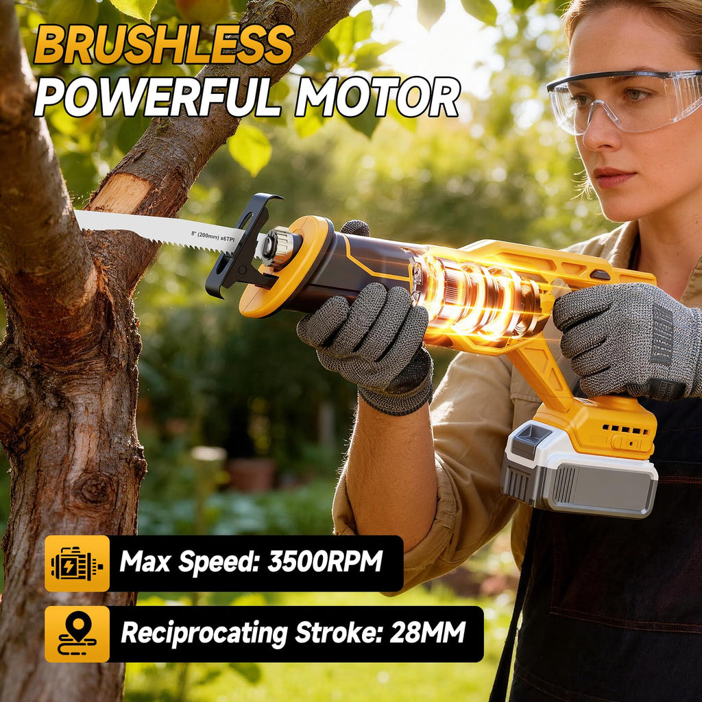 Cordless Brushless Reciprocating Saw with 8 Blades K32658