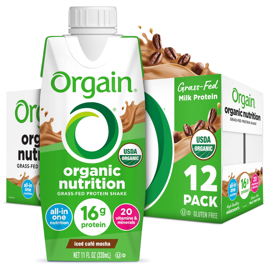 Organic Grass Fed Protein Shake, Café Mocha, 11oz, 12pk Z73665