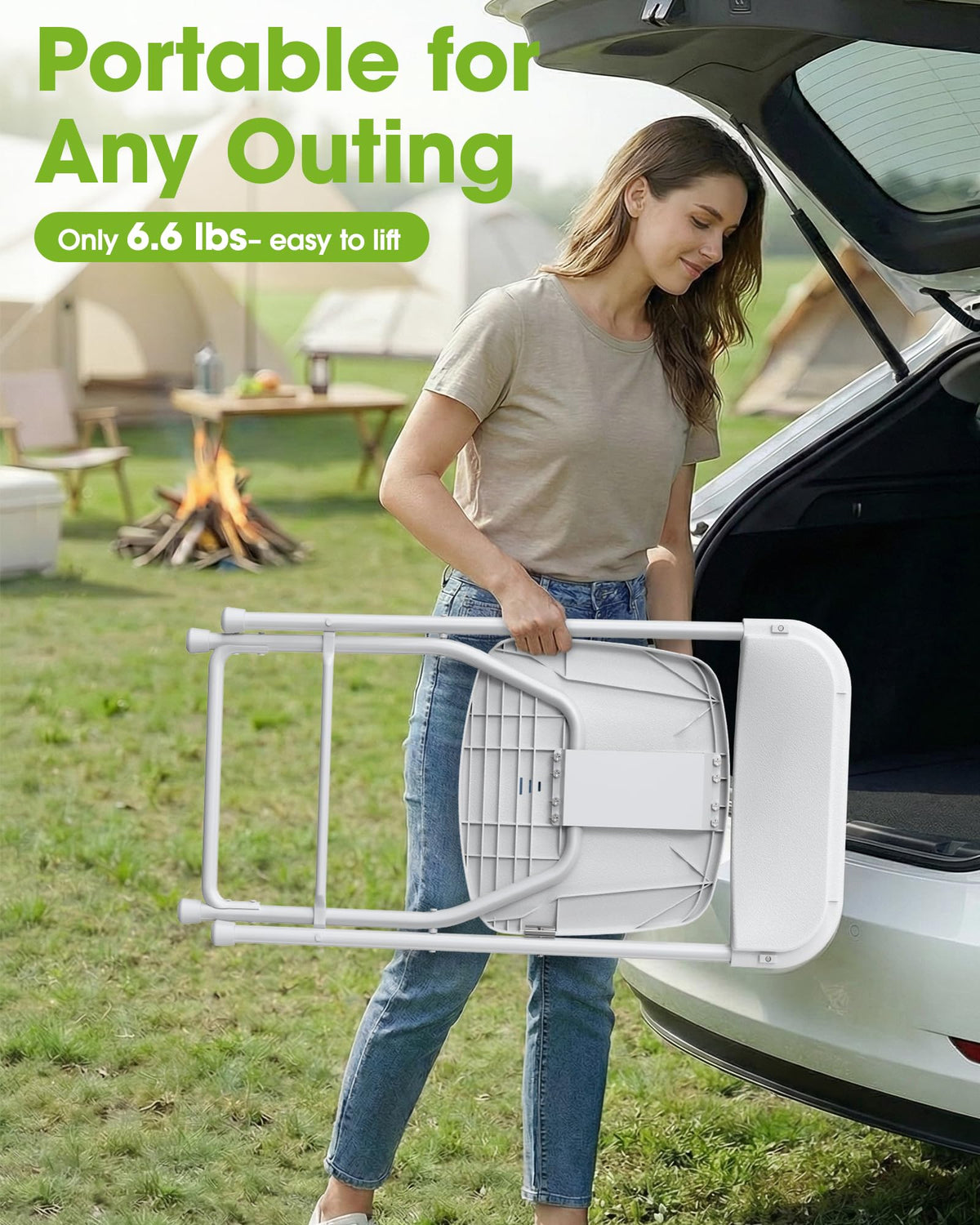 White 6-Pack Folding Chairs 440 lbs Capacity D332