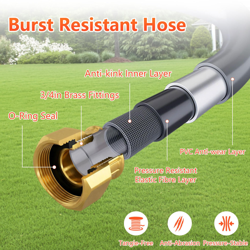 Retractable Garden Hose Reel, 5/8 in x100 ft Heavy Duty Wall Mount K987929