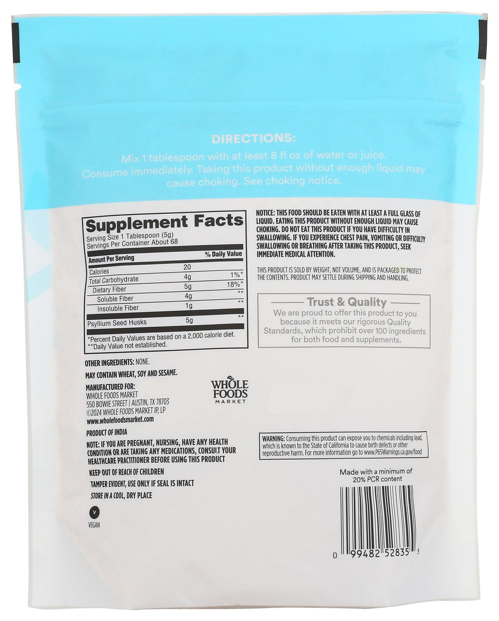 Psyllium Husk 12 Ounce U939228
