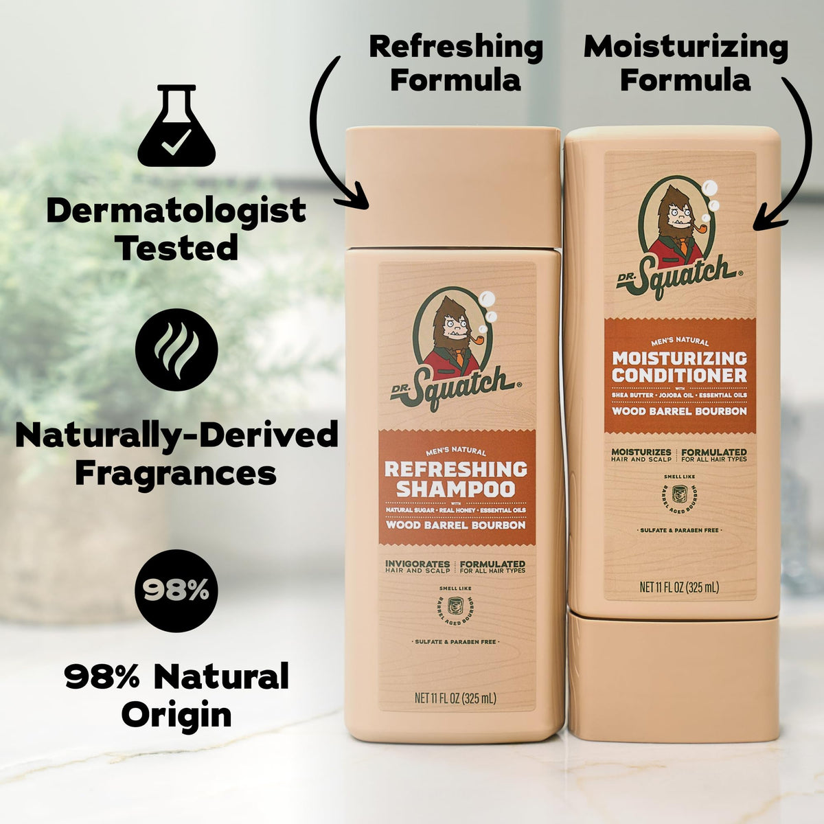 Natural Shampoo and Conditioner Set 11 fl oz 2-Pack F906