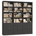 75" Tall Black Bookshelf with 6 Doors F979646